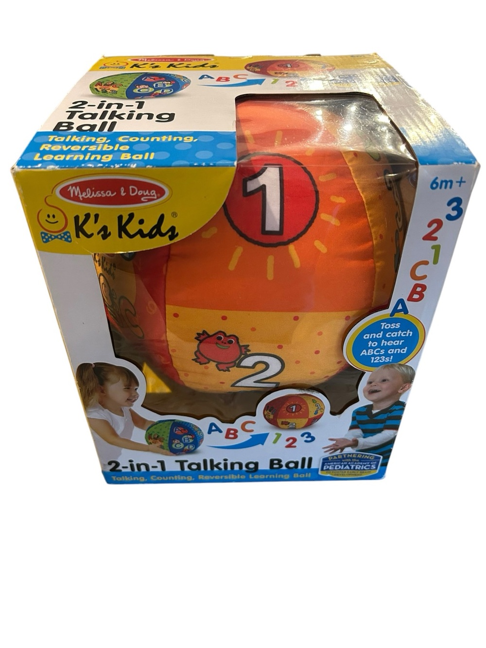 Melissa & Doug K's Kids 2-in-1 Talking Learning Ball - Orange, Yellow, Red